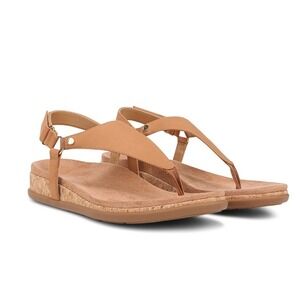 Vionic Kirra II Camel Leather Sandal Sling Back Arch Support US 7 EU 37 EUC $125